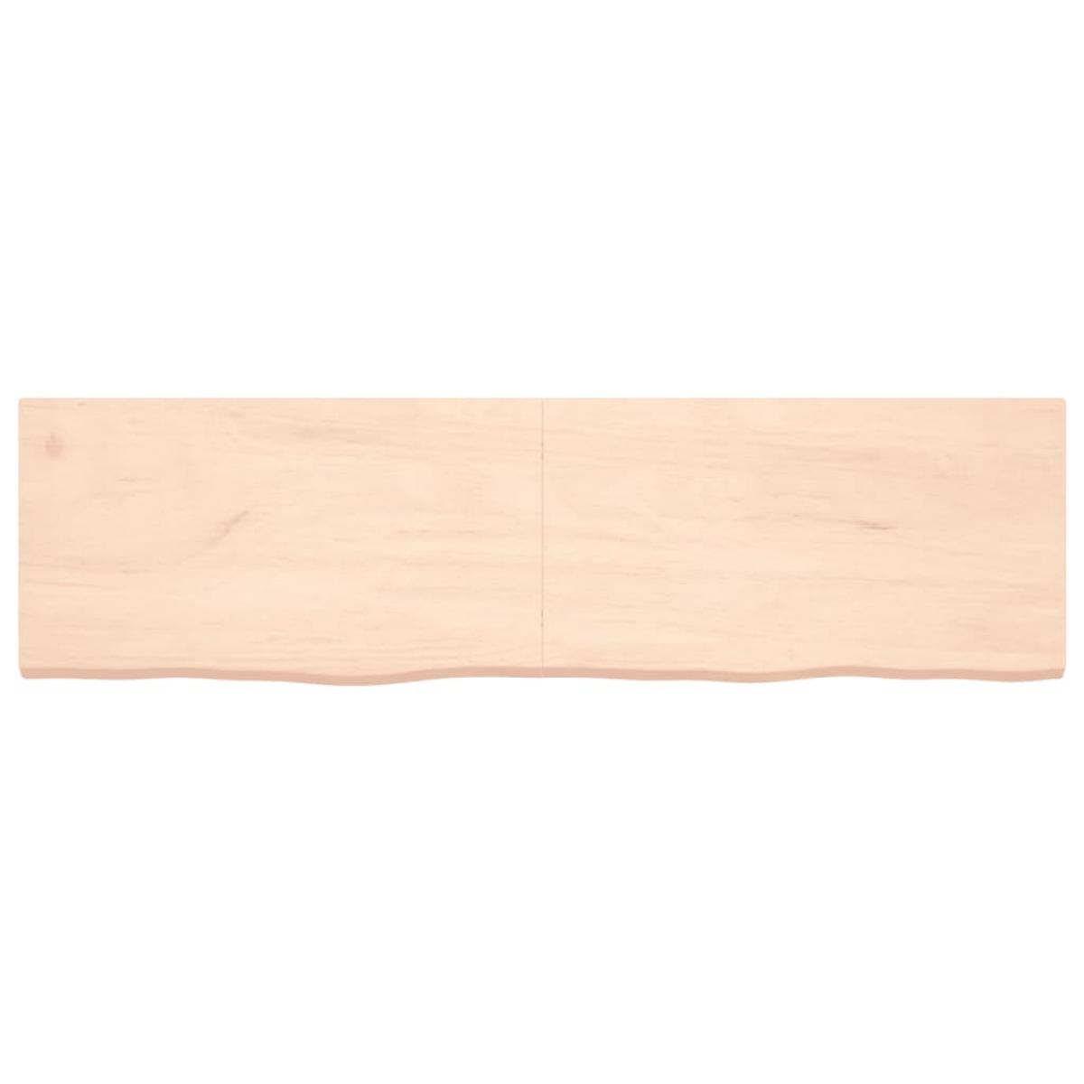 Estante de pared madera maciza roble sin tratar 180x50x(2-4) cm