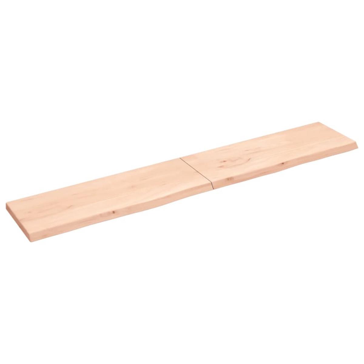 Estante de pared madera maciza roble sin tratar 220x40x(2-4) cm