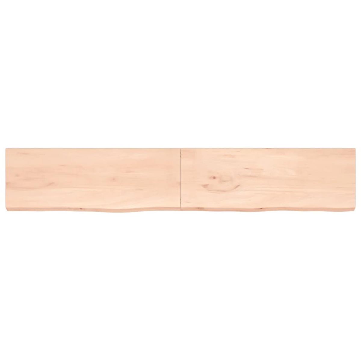 Estante de pared madera maciza roble sin tratar 220x40x(2-4) cm