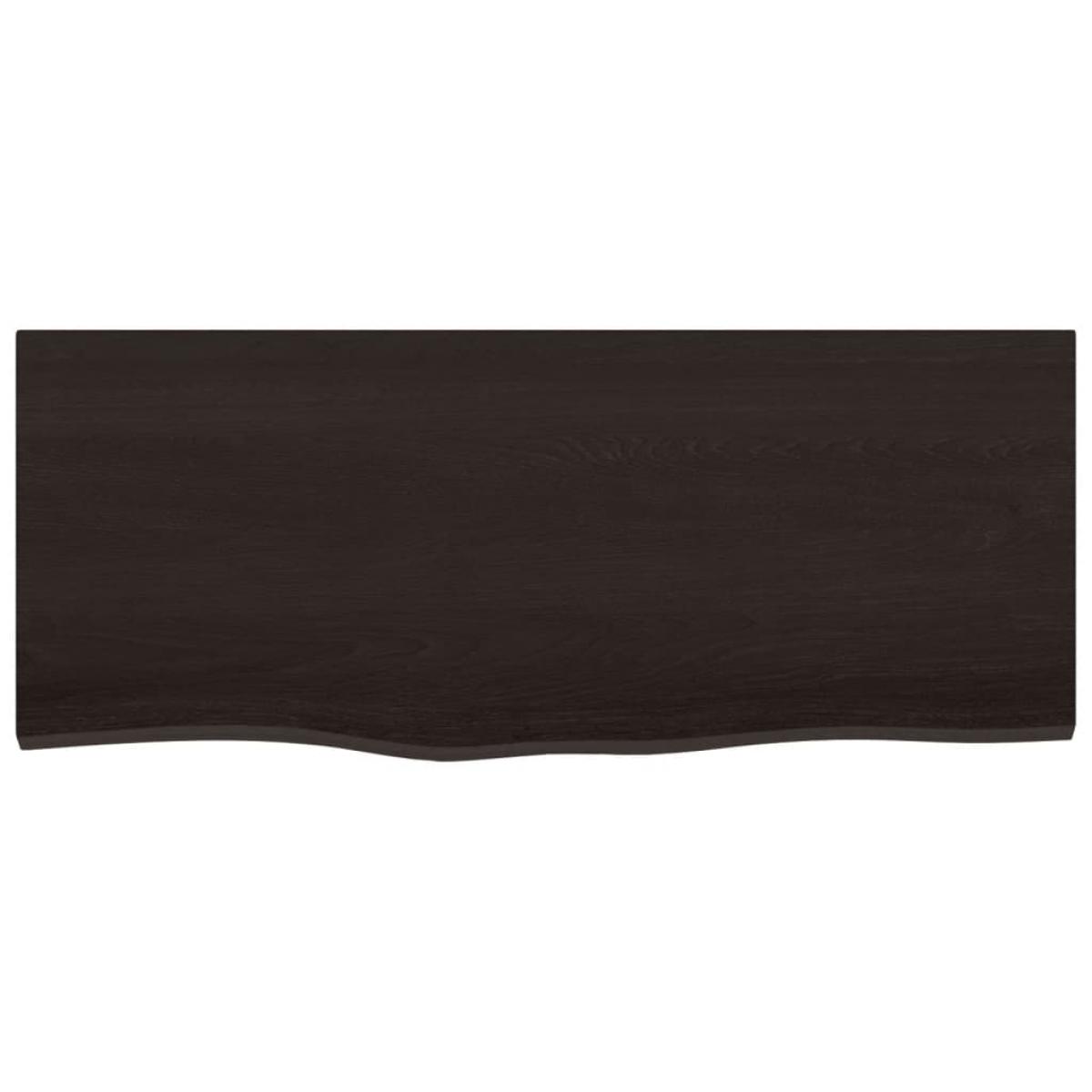 Estante de pared madera roble tratada marrón oscuro 100x40x2 cm