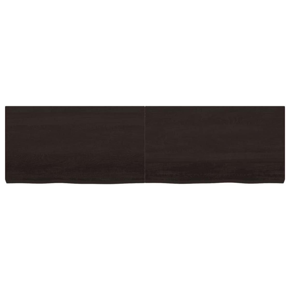 Estante pared madera roble tratada marrón oscuro 180x50x(2-6)cm