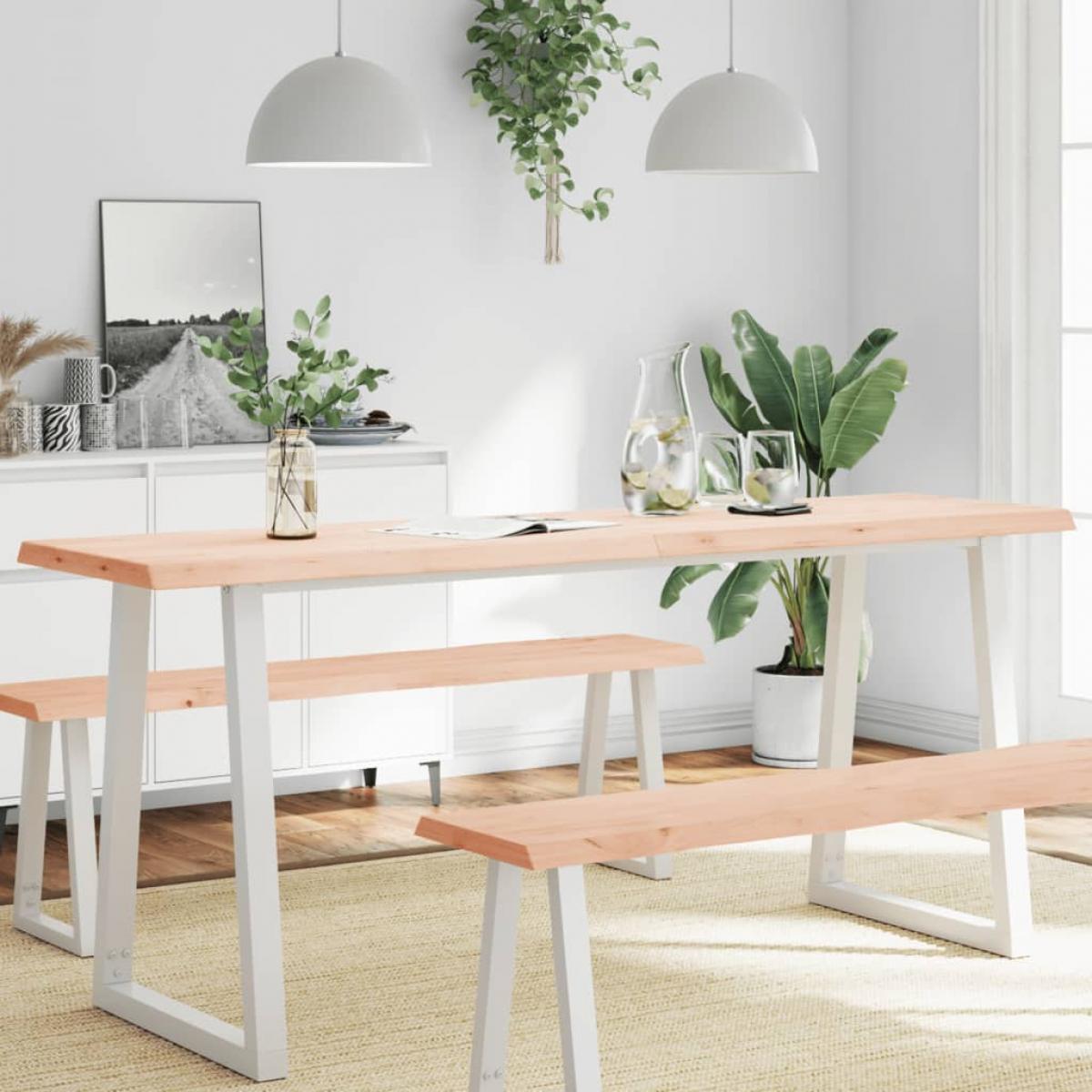 Tablero de mesa madera maciza borde natural 180x60x(2-4) cm