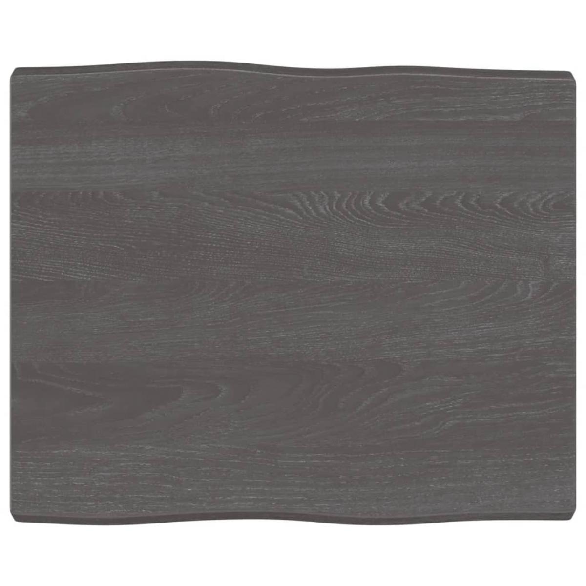 Tablero mesa madera tratada roble borde natural gris 60x50x4 cm
