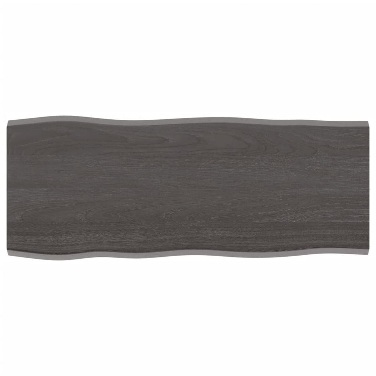 Tablero mesa madera tratada roble borde natural gris 100x40x2cm
