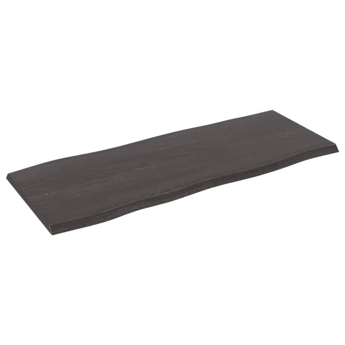 Tablero mesa madera tratada roble borde natural gris 100x40x2cm
