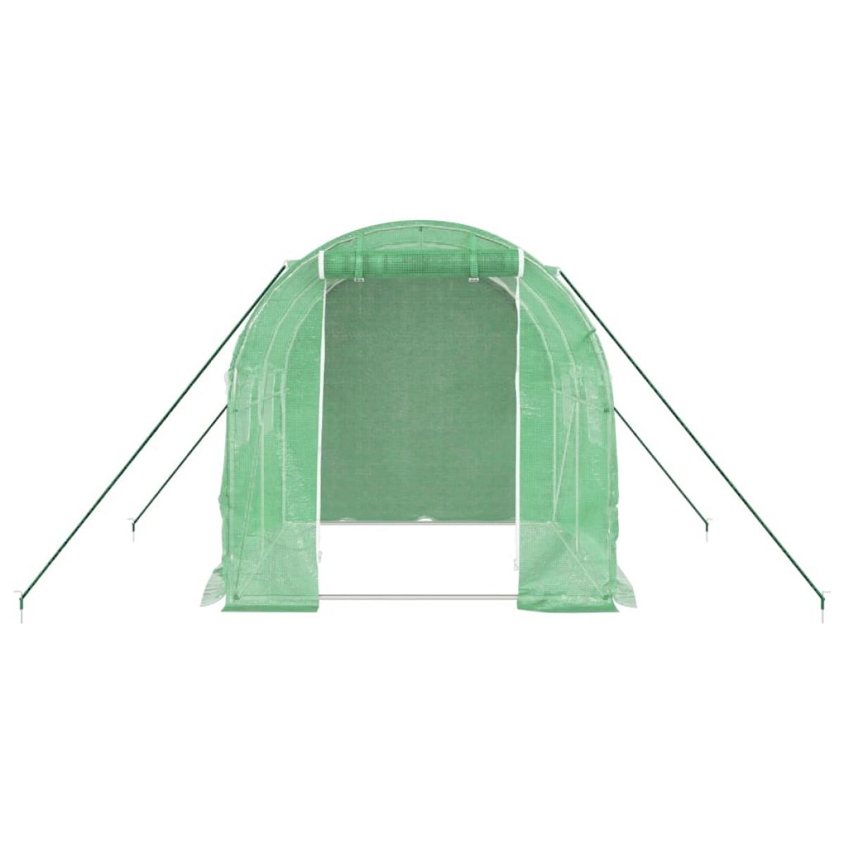 Invernadero con estructura de acero verde 4 m² 2x2x2 m