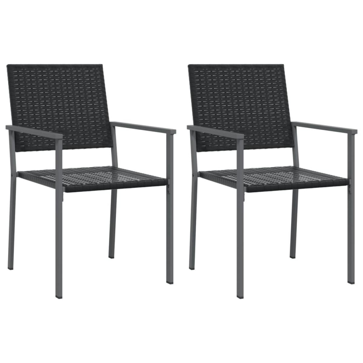 Sillas de jardín 2 uds ratán sintético negro 54x62,5x89 cm