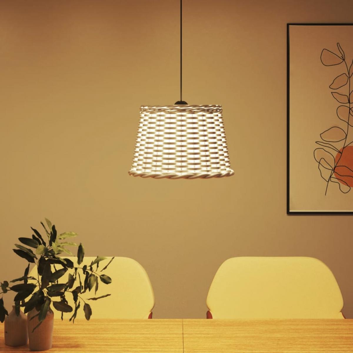 Pantalla para lámpara de techo mimbre blanco Ø40x26 cm