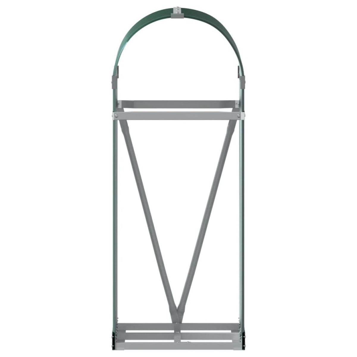 Leñero de acero galvanizado verde 40x45x100 cm
