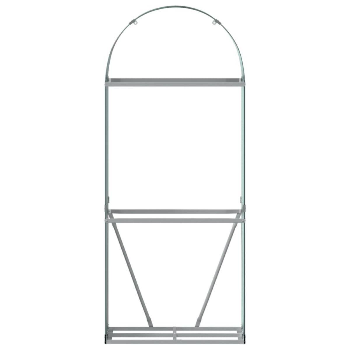 Leñero de acero galvanizado verde 80x45x190 cm