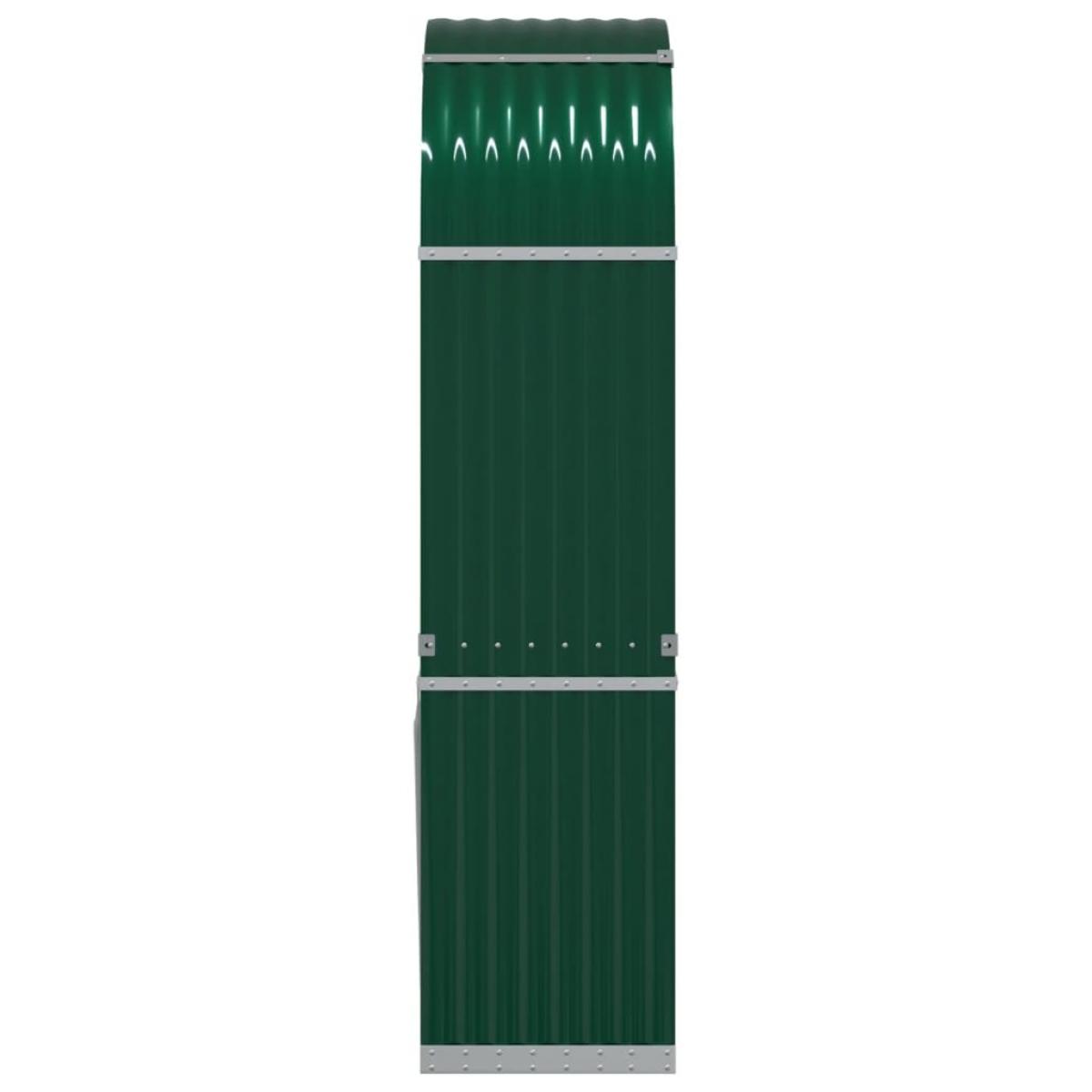 Leñero de acero galvanizado verde 80x45x190 cm