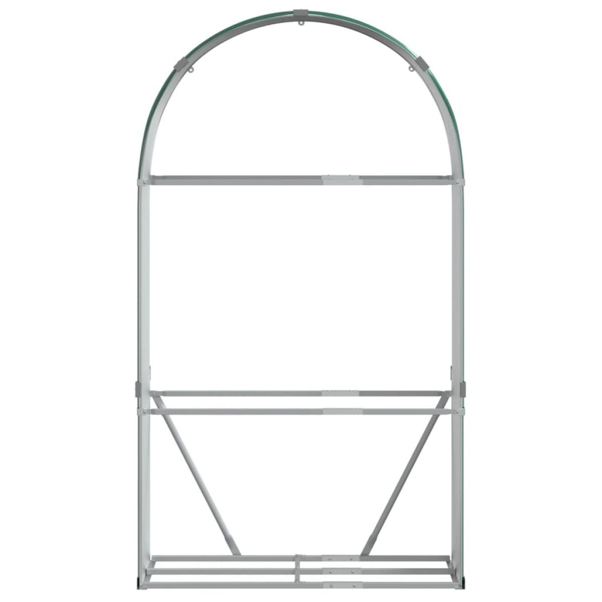 Leñero de acero galvanizado verde 120x45x210 cm