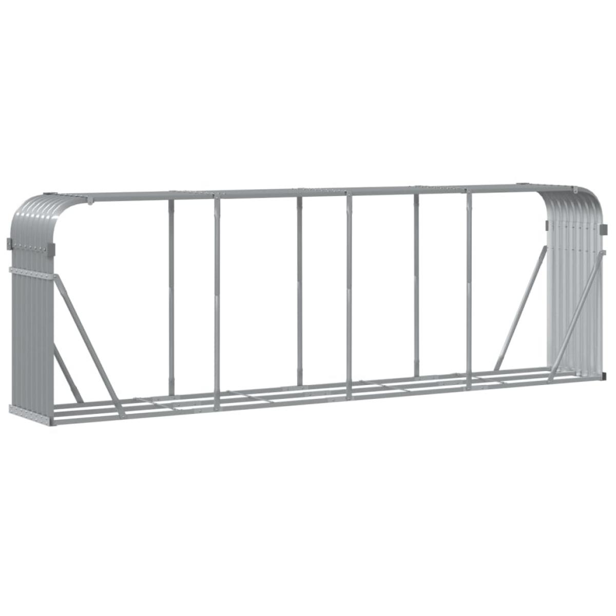 Leñero de acero galvanizado gris claro 300x45x100 cm