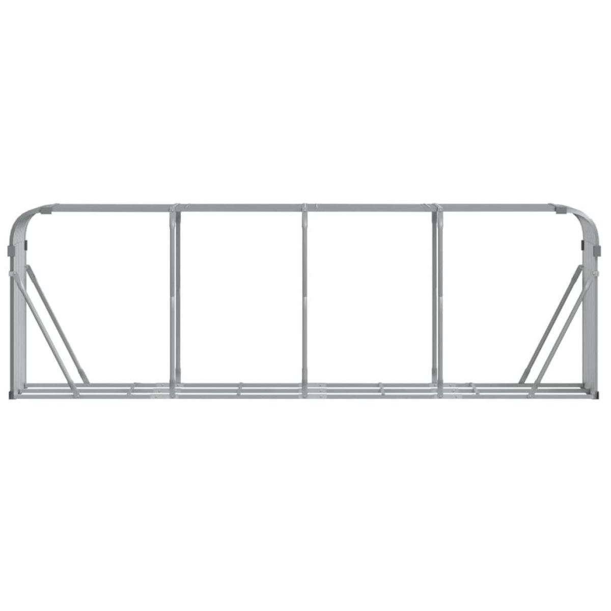 Leñero de acero galvanizado gris claro 300x45x100 cm