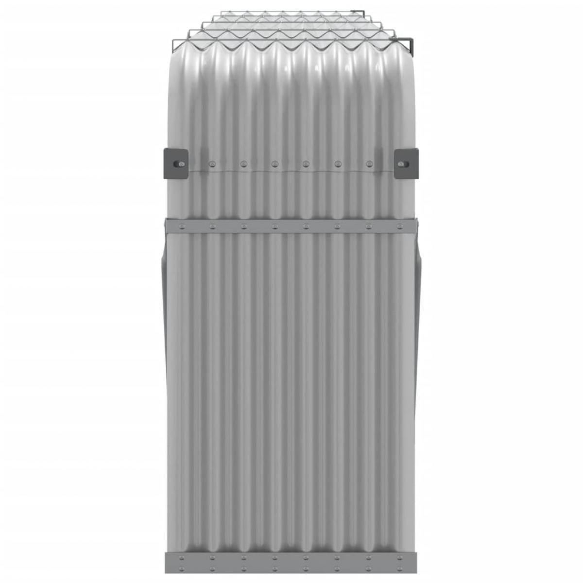 Leñero de acero galvanizado gris claro 300x45x100 cm