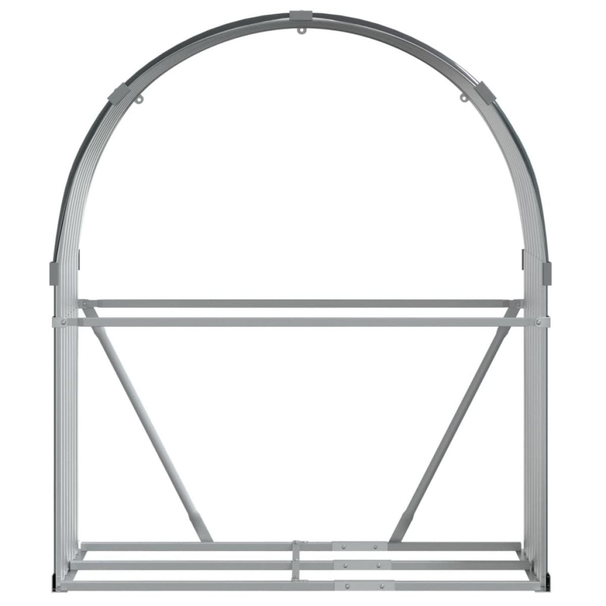 Leñero de acero galvanizado gris antracita 120x45x140 cm