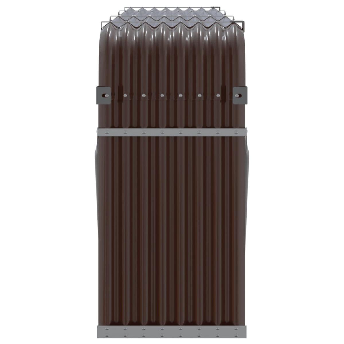 Leñero de acero galvanizado marrón 234x45x100 cm