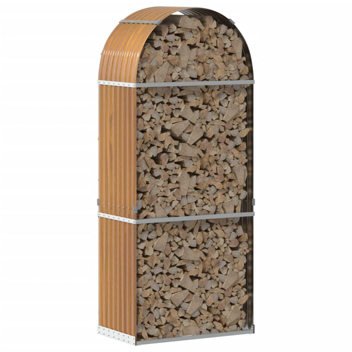 Leñero de acero galvanizado marrón claro 80x45x190 cm