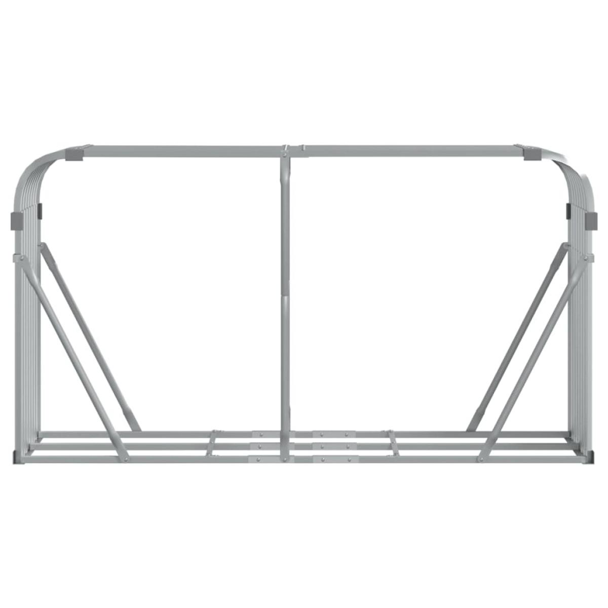 Leñero de acero galvanizado plateado 180x45x100 cm