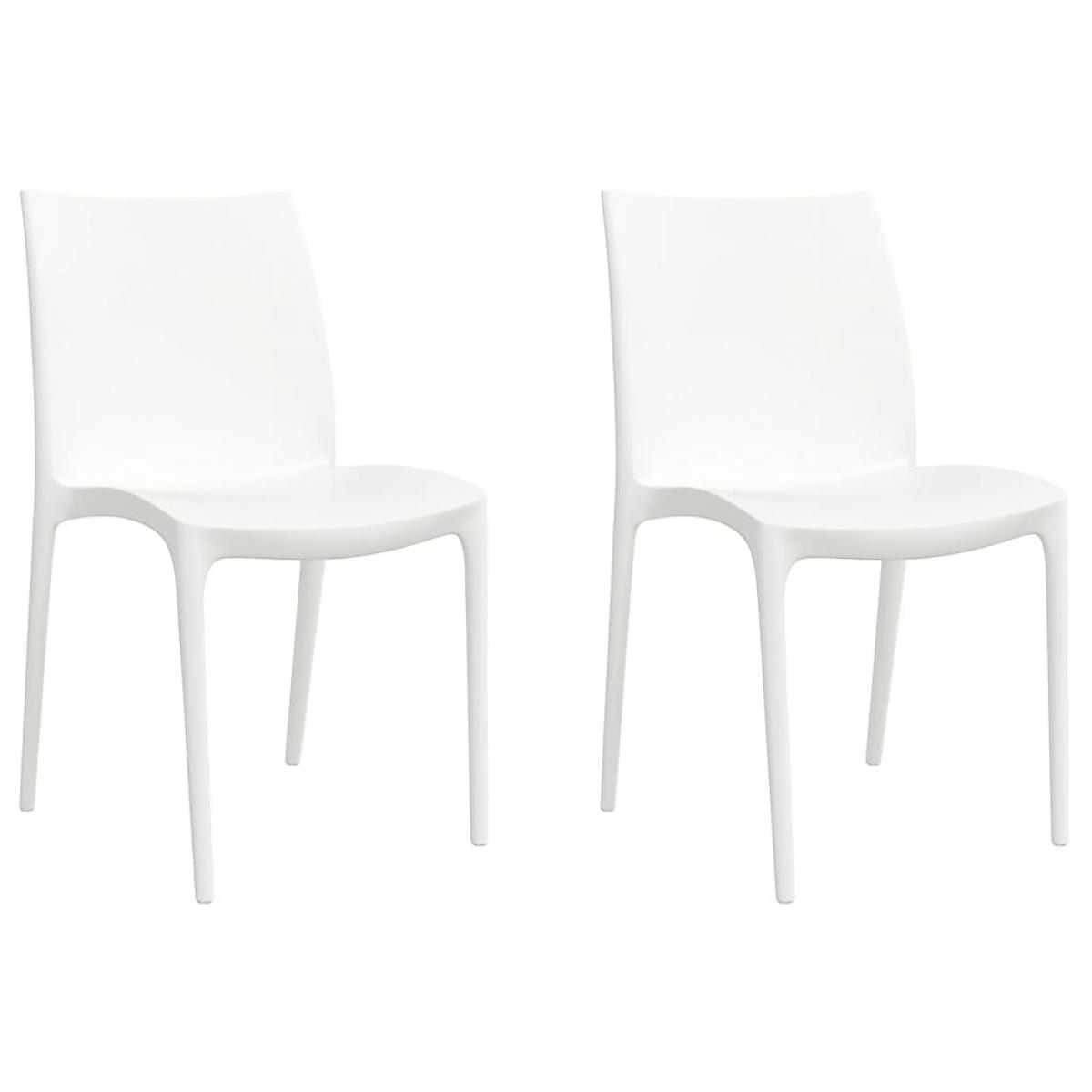 Sillas de jardín 2 uds polipropileno blanco 50x46x80 cm