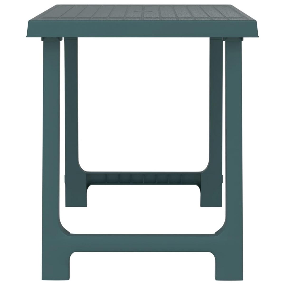 Mesa de camping con aspecto de madera PP verde 79x56x64 cm