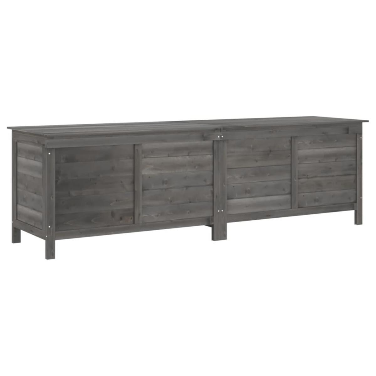 Arcón jardín madera maciza abeto gris antracita 198,5x50x56,5cm