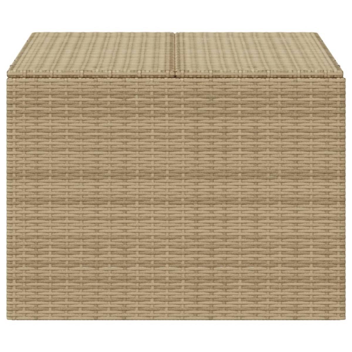 Caja de almacenaje de jardín ratán sintético beige mezcla 291L
