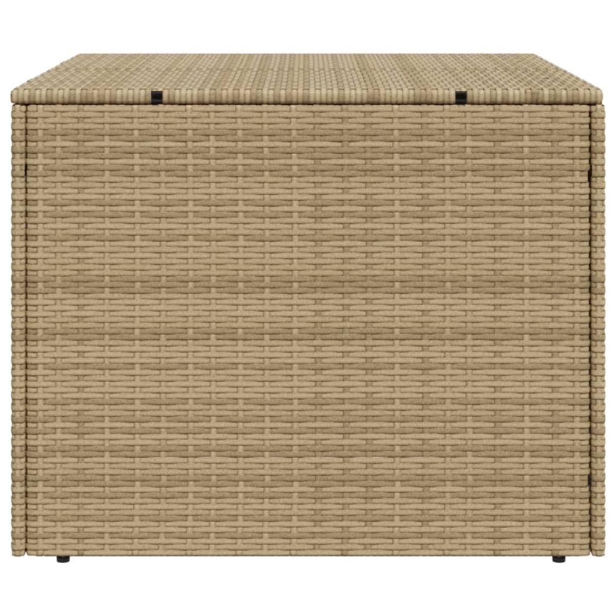 Caja de almacenaje de jardín ratán sintético beige mezcla 291L