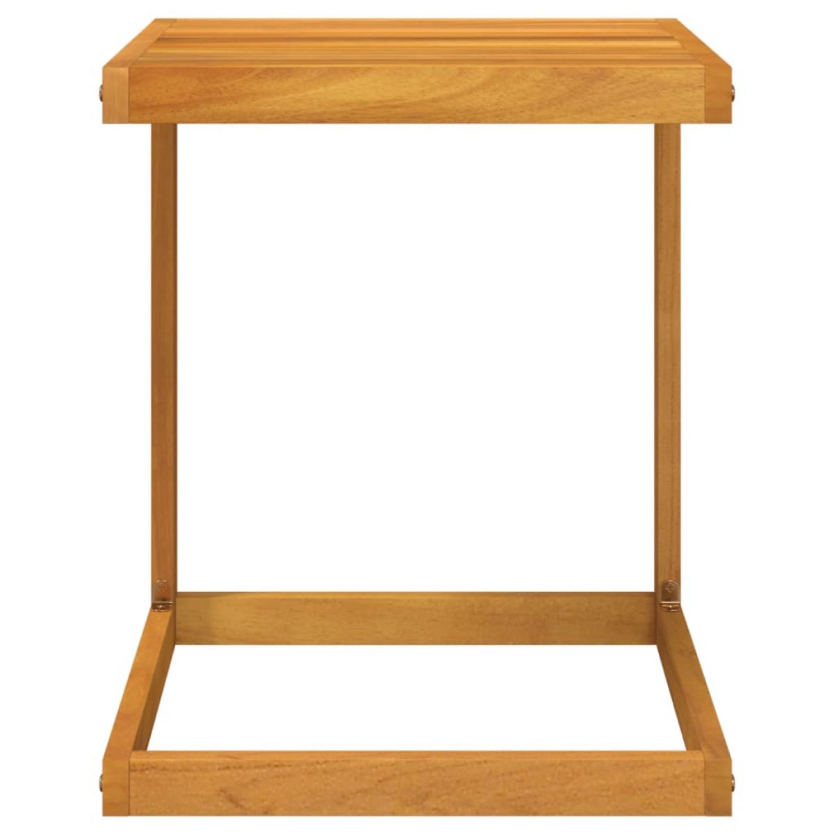 Mesa en forma de C madera maciza de acacia 42x40x50 cm