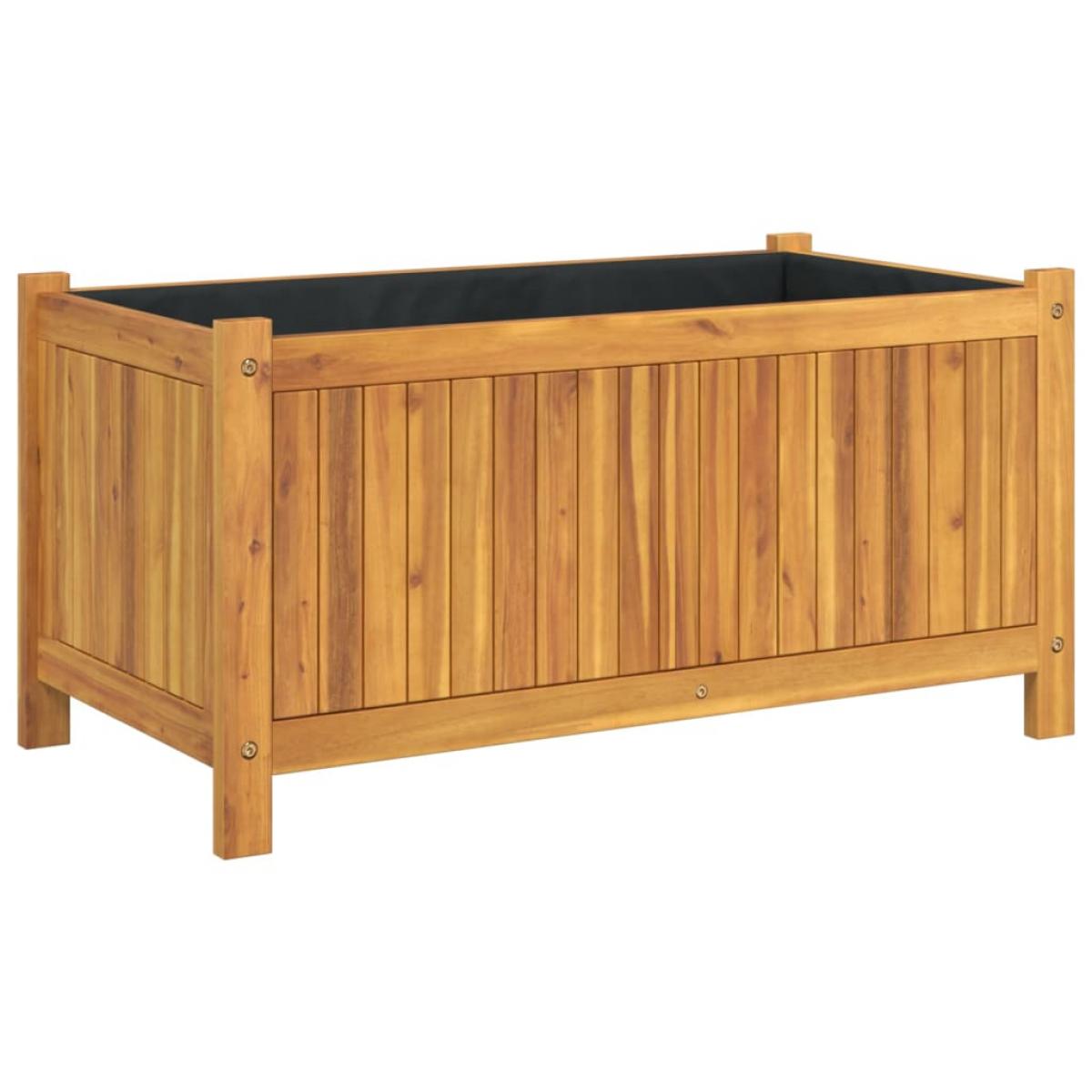 Jardinera con forro madera maciza de acacia 80x42x40 cm