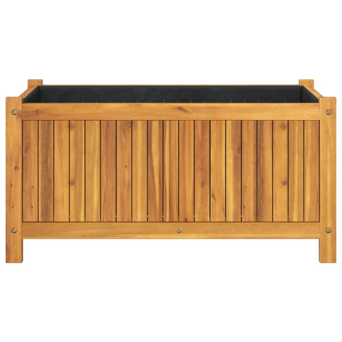 Jardinera con forro madera maciza de acacia 80x42x40 cm
