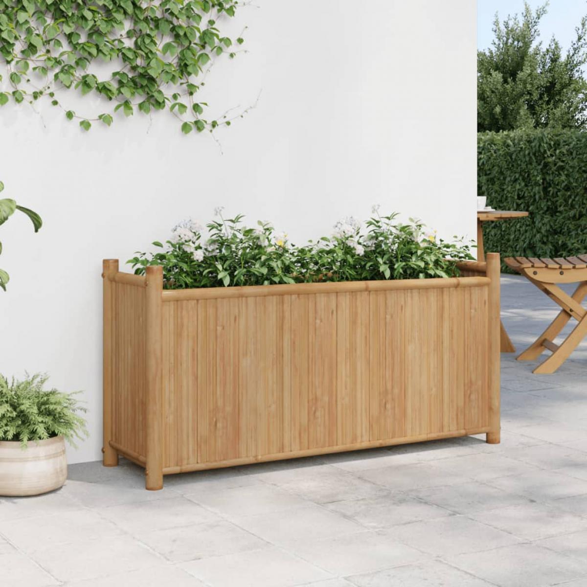 Jardinera de bambú 100x30x50 cm