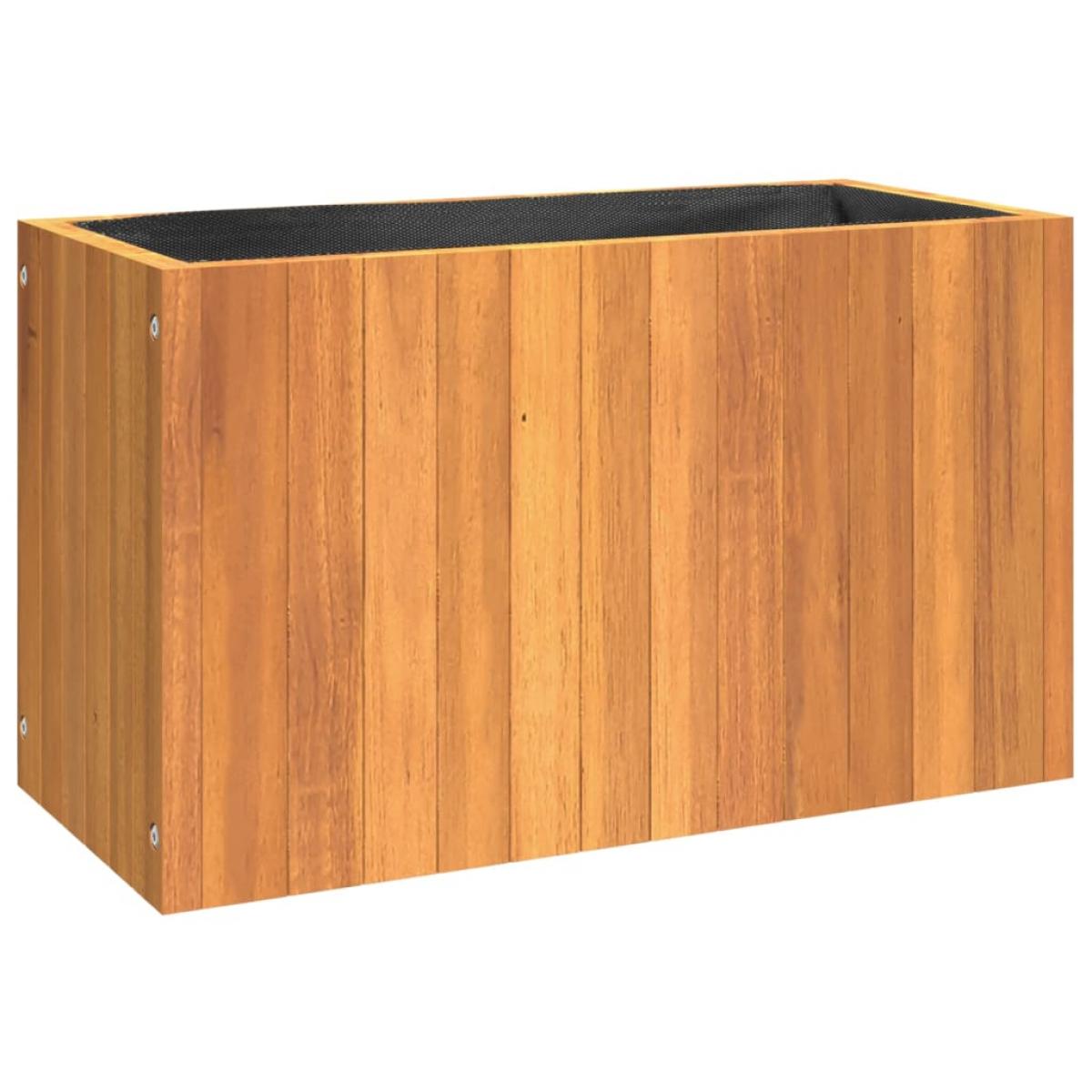 Jardinera de madera maciza de acacia 59x27,5x35 cm