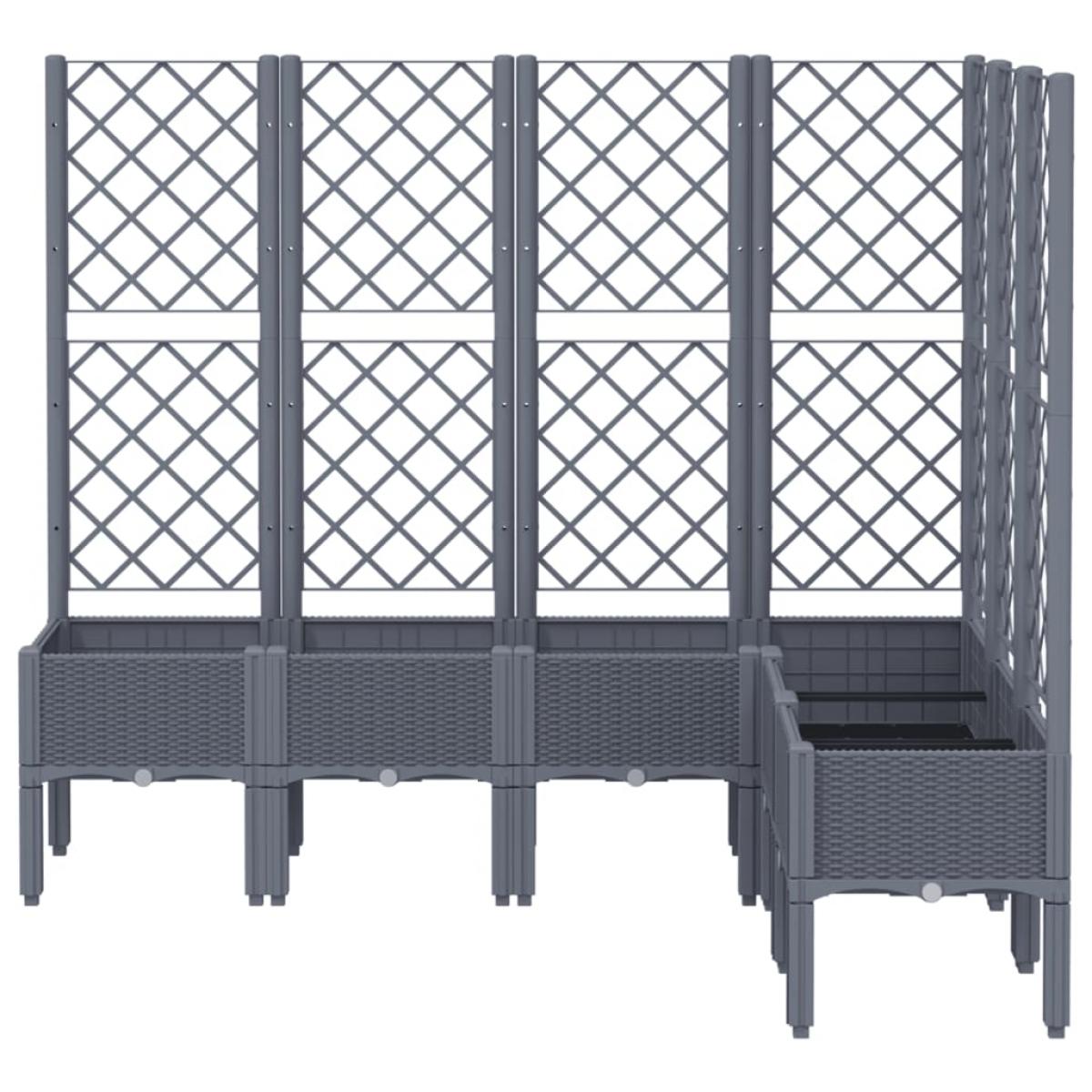 Jardinera con enrejado PP azul gris 160x120x142 cm