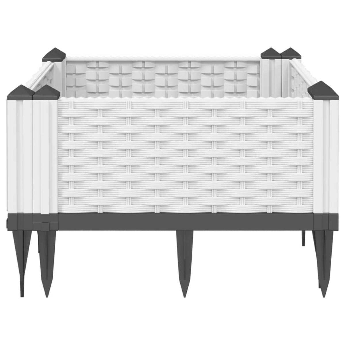 Jardinera con clavijas PP blanco 42,5x42,5x28,5 cm
