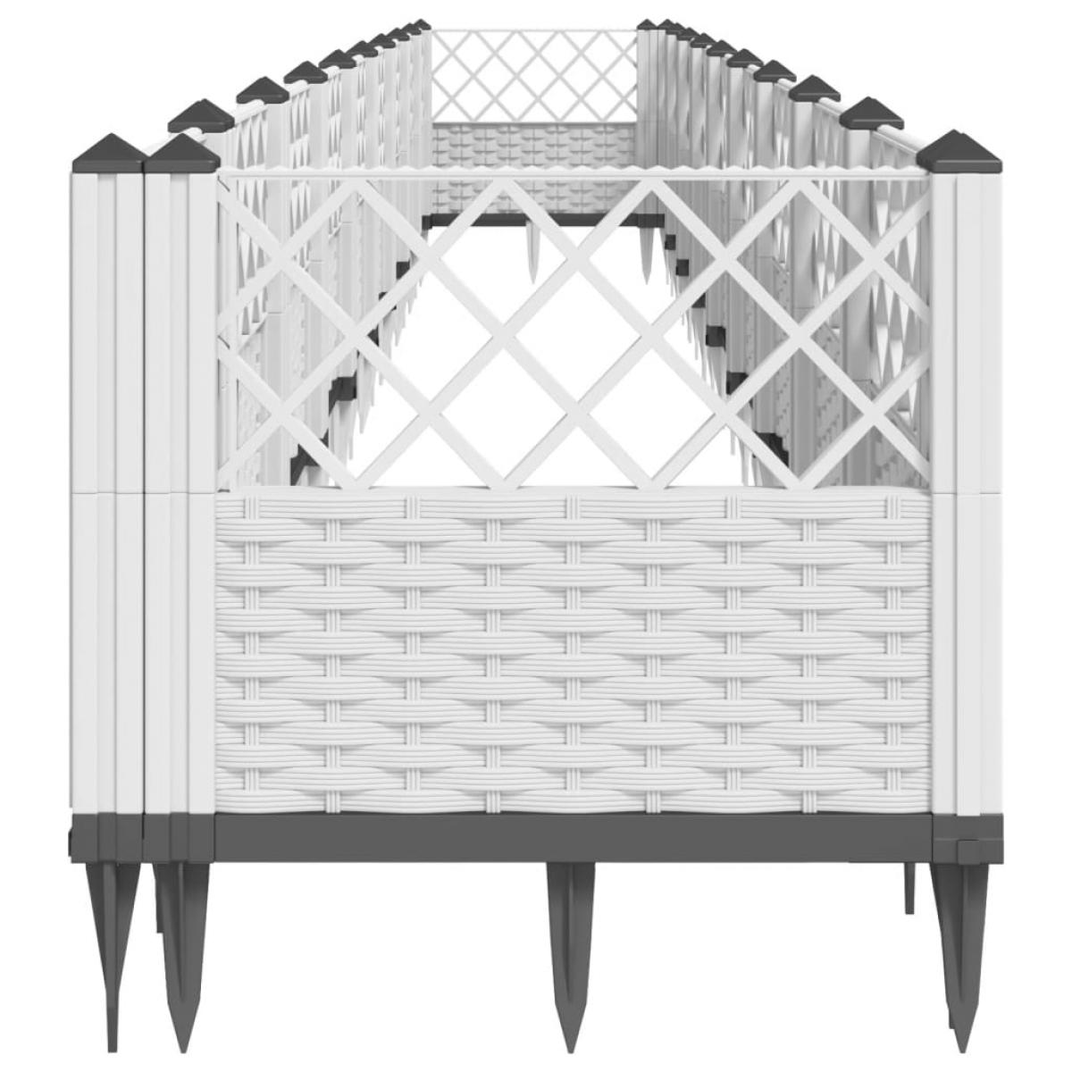 Jardinera con clavijas PP blanco 363,5x43,5x43,5 cm