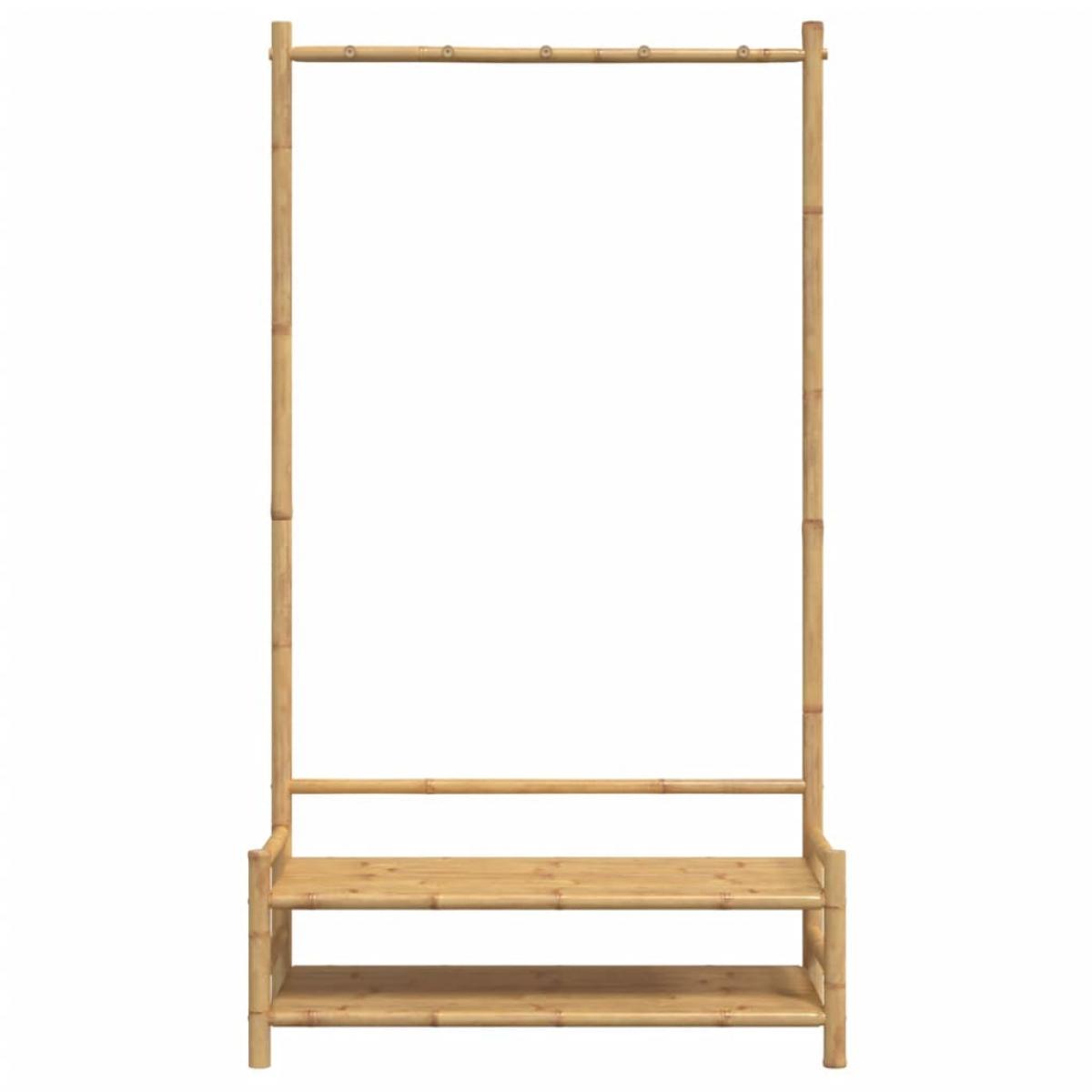 Perchero con estantes bambú 103x40x183 cm