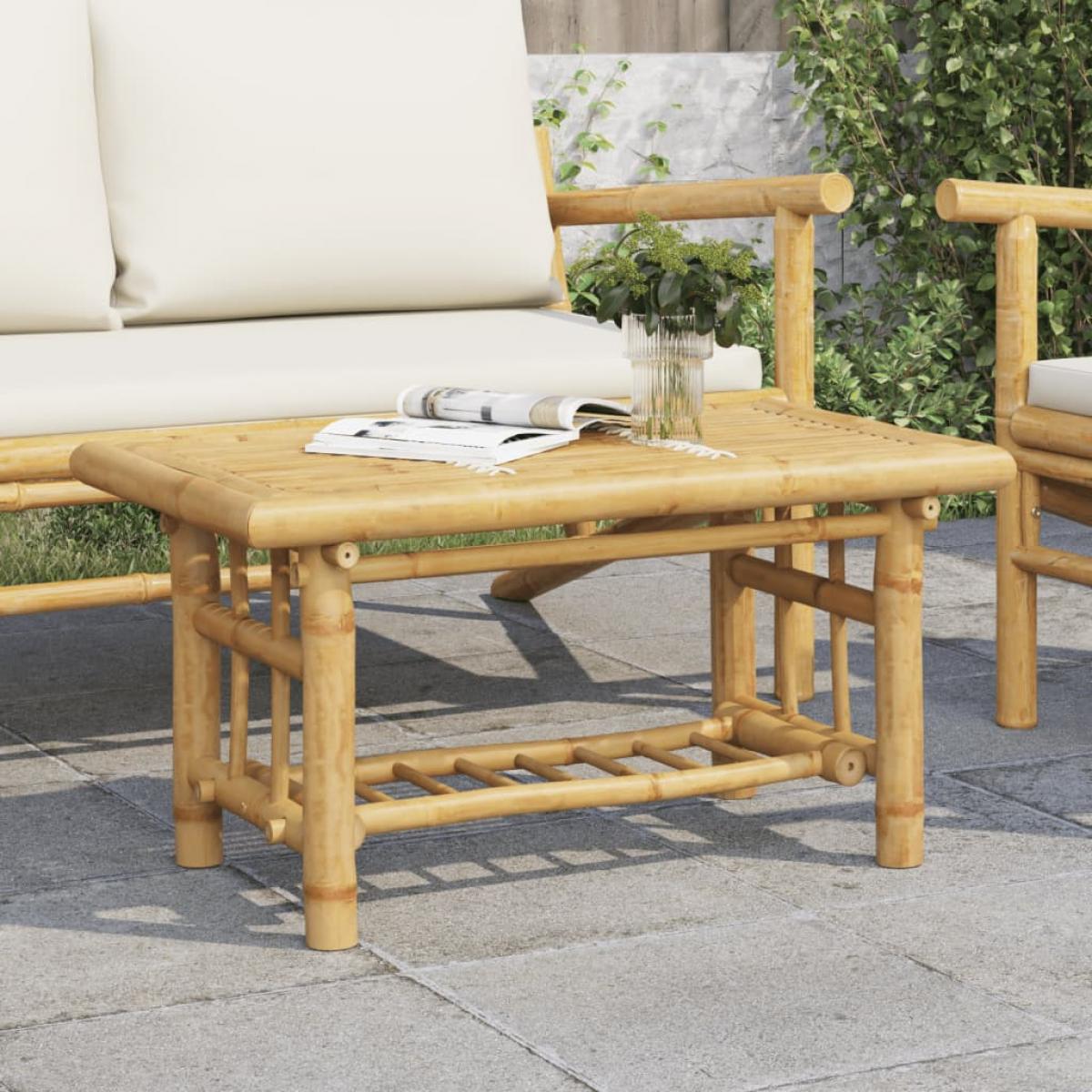 Mesa de centro de bambú 70x45x36 cm