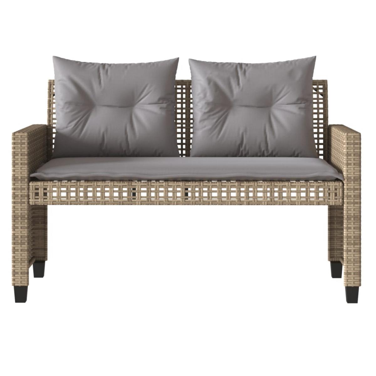 Set sofás jardín 4 pzas y cojines ratán sintético vidrio beige