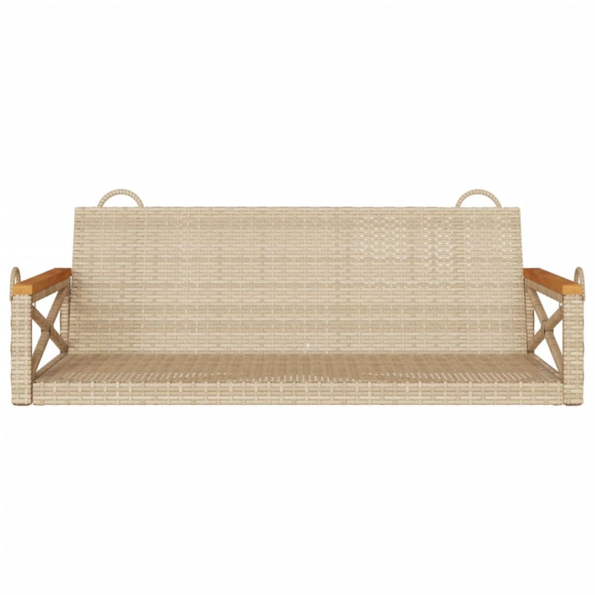 Banco columpio de ratán sintético beige 109x62x40 cm
