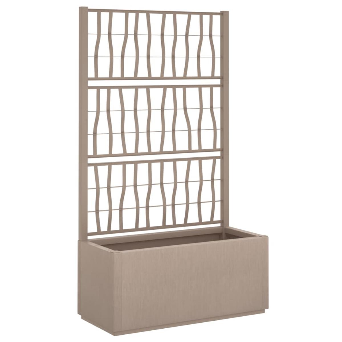 Jardinera con enrejado PP marrón claro 80x36x140 cm