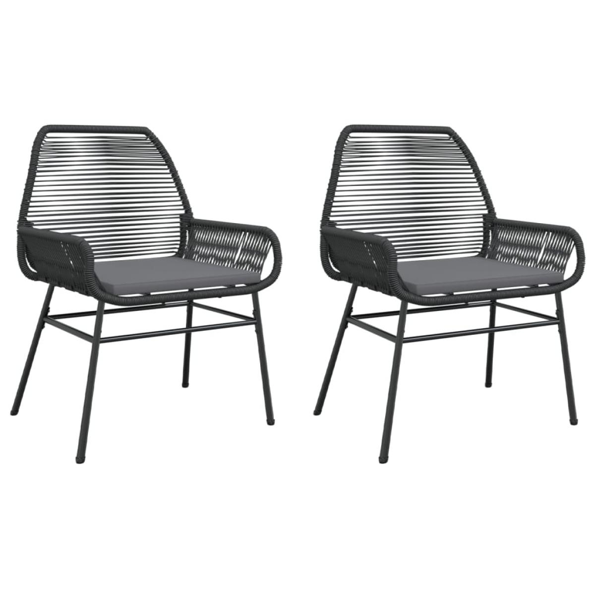 Sillones de jardín con cojines 2 uds ratán sintético negro