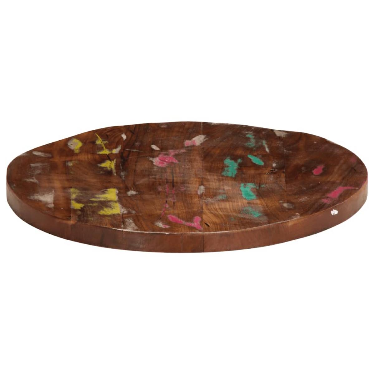Tablero de mesa redondo madera maciza reciclada Ø 80x2,5 cm