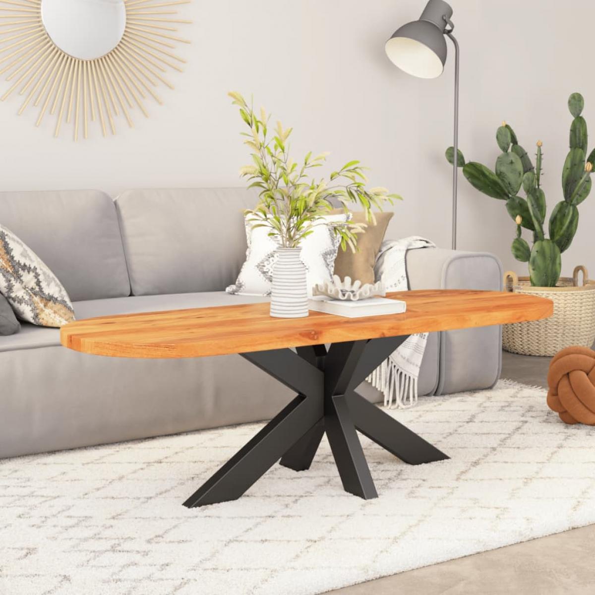 Tablero de mesa ovalado madera maciza de acacia 100x50x3,8 cm