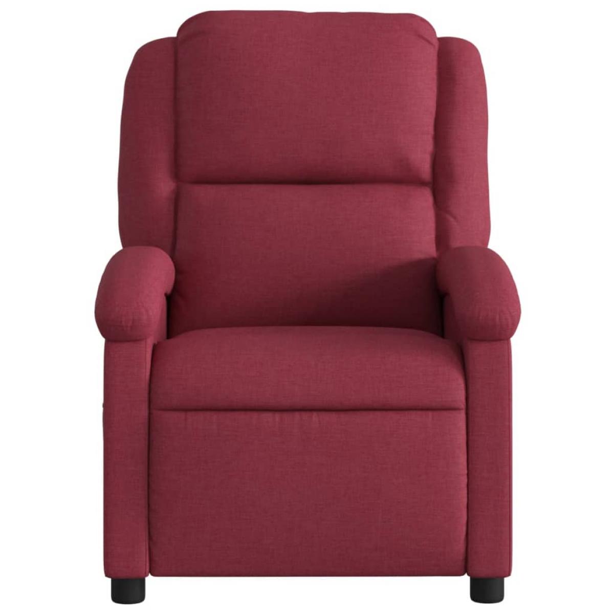 Sillón reclinable de tela rojo tinto