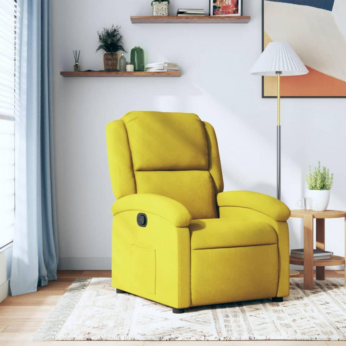 Sillón reclinable terciopelo amarillo