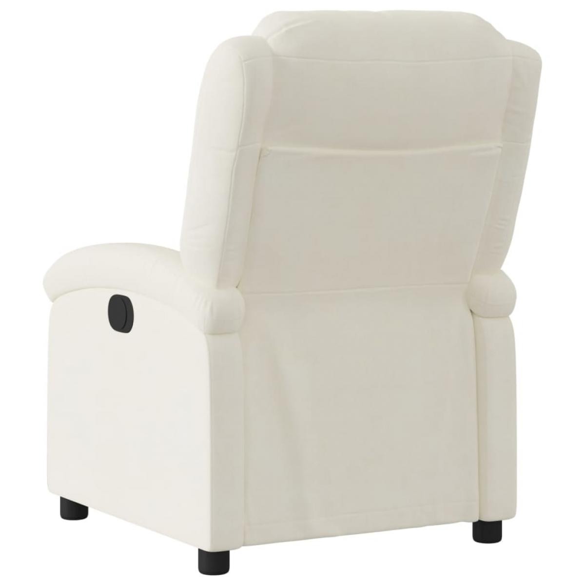 Sillón reclinable terciopelo blanco crema