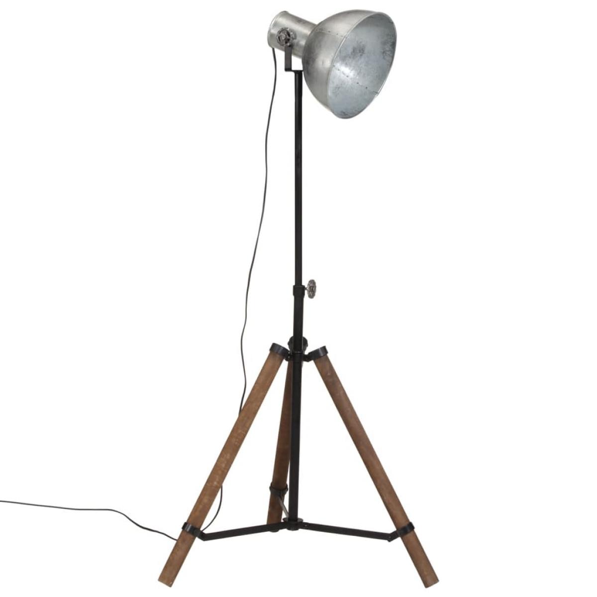 Lámpara de pie plateado vintage 25 W E27 75x75x90-150 cm