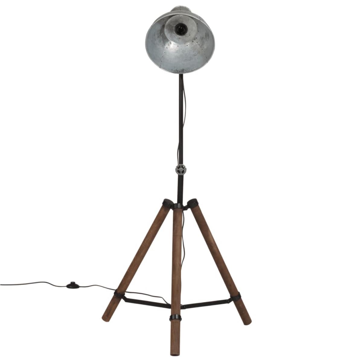 Lámpara de pie plateado vintage 25 W E27 75x75x90-150 cm