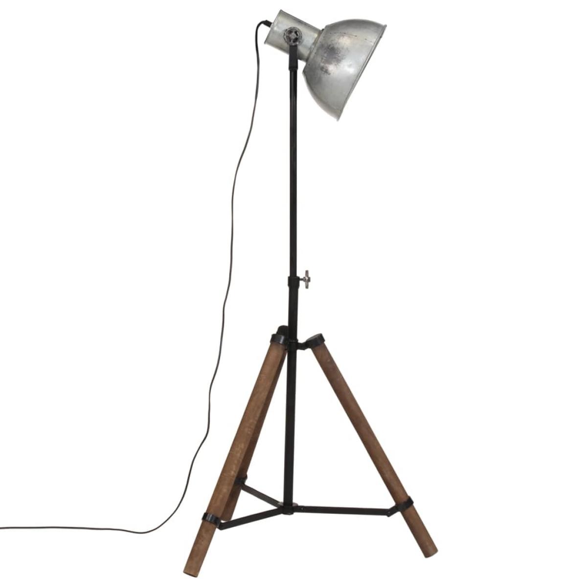 Lámpara de pie plateado vintage 25 W E27 75x75x90-150 cm